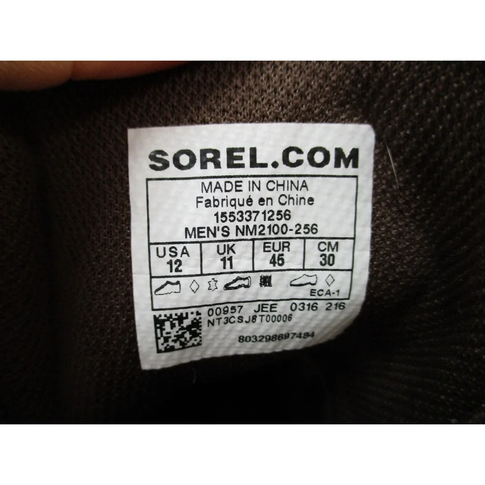 Sorel Ankeny Boots Men 12 Brown Waterproof Leather Utility Hiking NM2100-256